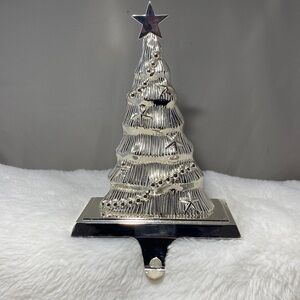 Silver Christmas Tree Stocking Holder